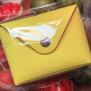 Yellow Leather Coin Purse